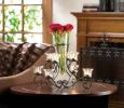 Elegant Scrollwork Candle Stand and Centerpiece Vase