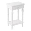 Rustic White Wood Side Table - Distressed Finish for a Charming Accent