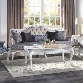 ACME Ciddrenar Sofa w/5 Pillows, Fabric & White Finish