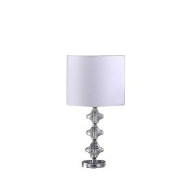 Geometric Prism Solid Crystal Table Lamp in Chrome Silver