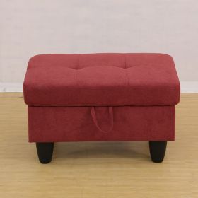 Red Flannel Ottoman