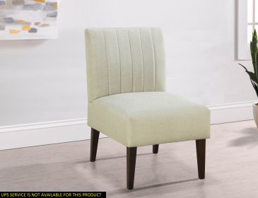 1 Pc Comfortable Upholstered Accent Chair in Beige Fabric