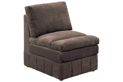 1 Pc Armless Modular Chair - Mink Morgan Suede