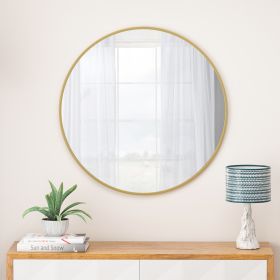 48" Oversized Big Size Gold Circular Metal Framed Wall Mirror