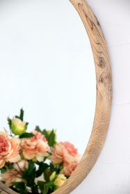 Round Wood Mirror