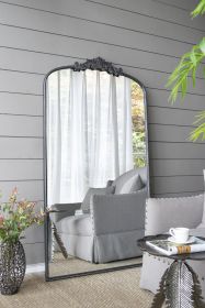 Full Length Black Mirror, Arched Mirror Hanging or Leaning Against Wall