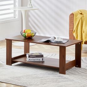 Modern Walnut Textured Coffee Table