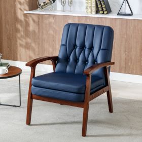 Mid Century Single Armchair Accent Chair, Navy Fabric