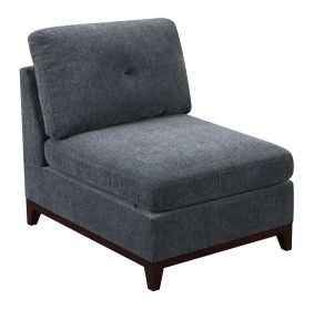 1 Pc Armless Chair in Chenille Fabric - Ash Grey