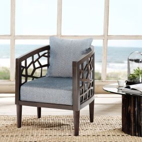 Crackle Accent Chair, Wood Frame with Cushion, Morocco