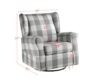 ACME Patli Swivel Chair with Glider, Gray Fabric