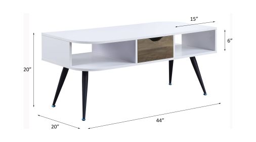 ACME Halima Coffee Table, White & Black Finish