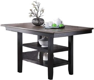 1pc Cunter Height Dining Table, Dark Coffee Finish