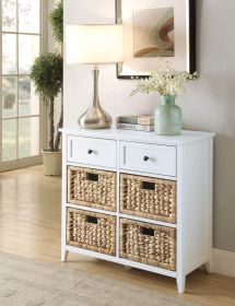 Flavius White Finish Console Cabinet