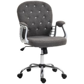 Vinsetto Teddy Fleece Home Office Chair, Dark Gray