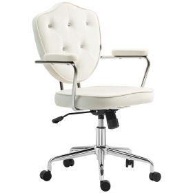 HOMCOM Cute Home Office Chair, Cream White