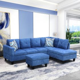 Blue Linen 3-Piece Living Room