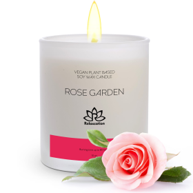 Soy Wax Candle in Glass Jar Rose Garden Scent