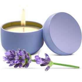 Relaxcation Soy Wax Lavender Candle in Tin Jar