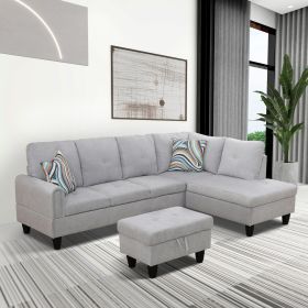 Grey Flannel Living Room with Ottoman