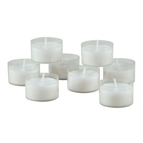 Stonebriar Long Burning Clear Cup Tealight Candles, 48 Pack, White