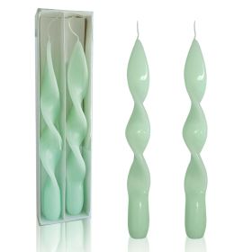 Green Taper Candle Sticks Set of 2