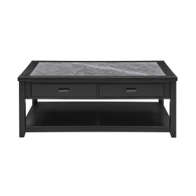 Garvine  Sintered Stone Coffee Table, Black