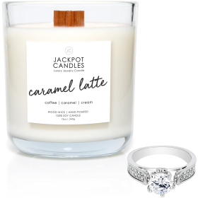 Caramel Coffee Latte Candle with Ring Inside