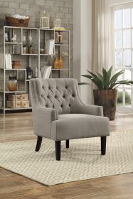 1 Pc Modern Traditional Accent Chair, Taupe Fabric