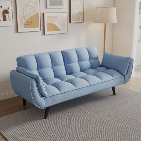 Sofa Bed with Two Armrests, Blue