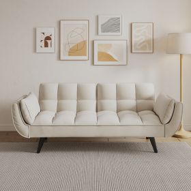 Multifunctional Sofa Bed, Two Armrests, Beige