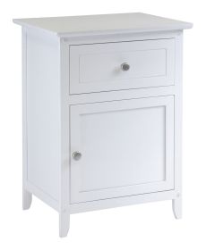 Nightstand with Drawer, White