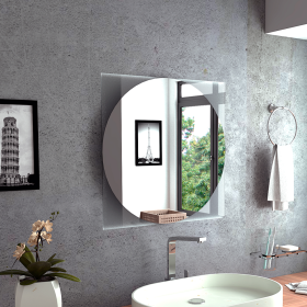 Acantha Mirror with Sandblasting Borders; Square Shape