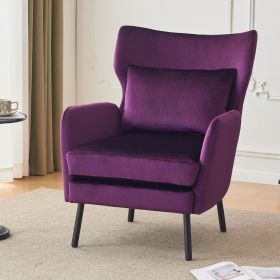 Wing Back Velvet Accent Chair