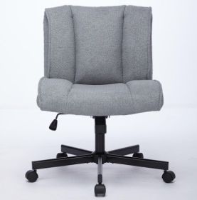 Armless Desk Chair with Wheels, Gray