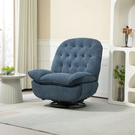 Swivel Recliner Adjustable Chair, Teal Chenille Fabric