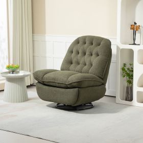 Swivel Recliner Adjustable Chair, Green Chenille Fabric