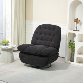 Swivel Recliner Adjustable Chair in Chenille Fabric, Black