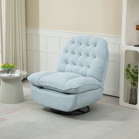 Swivel Recliner Adjustable Chair, Blue Chenille Fabric