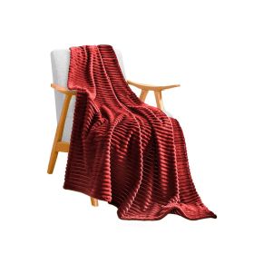 SOGA Burgundy Throw Blanket