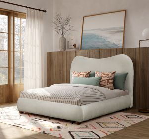 Queen Platform Bed with Curved Headboard