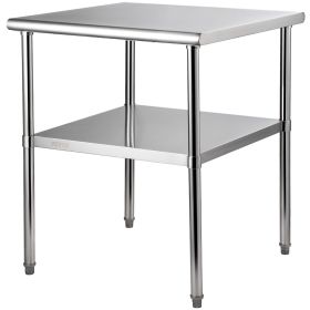 VEVOR Stainless Steel Heavy Duty Metal Worktable with Adjustable Undershelf