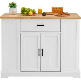 VEVOR Kitchen Island Cart Storage Cabinet with Drawer & Shelves