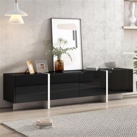 White & Black Contemporary Rectangle Design TV Stand