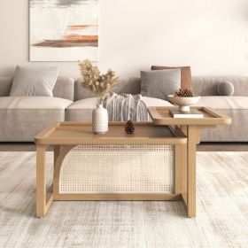 Modern 2 Pcs Nesting Coffee Table Set in Natural