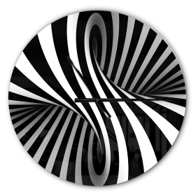 Designart 'Black and White Spiral ' Modern Wall Clock