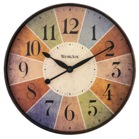 Westclox Round Multi Color Kaleidoscope Analog Wall Clock