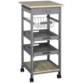 Mobile Rolling Kitchen Island, Grey