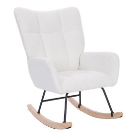 Teddy Upholstered Rocking Chair - White