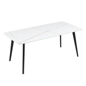 70" Porcelain Dining Table - White